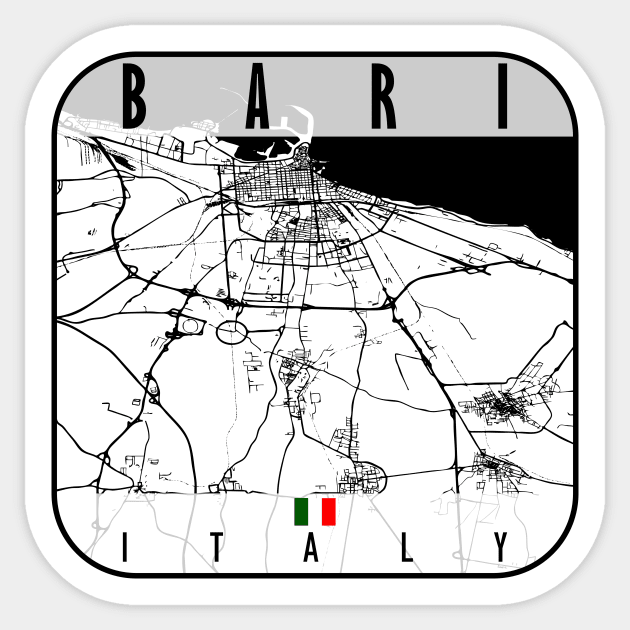 Bari Map Italy Sticker by ArtisticParadigms